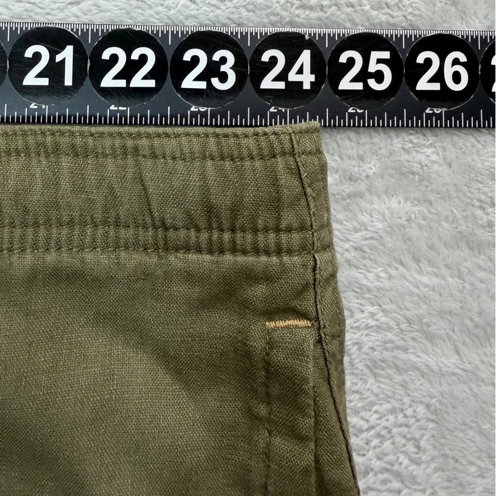 Tommy Bahama Shorts Mens XL 48X10 Green Cargo Linen Elastic Waist Pull On Beachy
